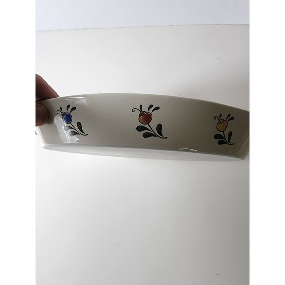 Vintage ASTA Japan Aszi Porcelain Oval Serving Platter Blue Yellow Floral 12" - Picture 4 of 8